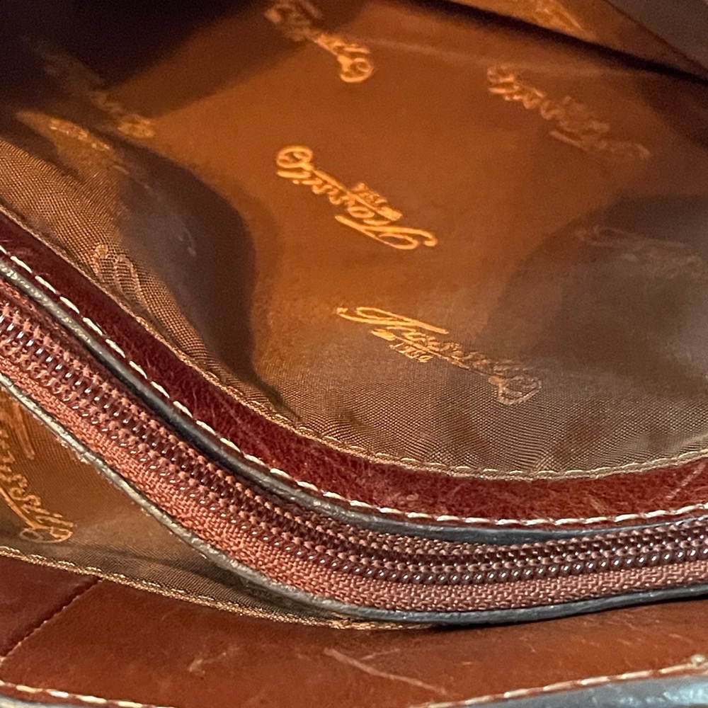 ๐ Fossil Vintage Leather Handbag. Brown with Double Carrying Handles. ๐ - Picture 10 of 13